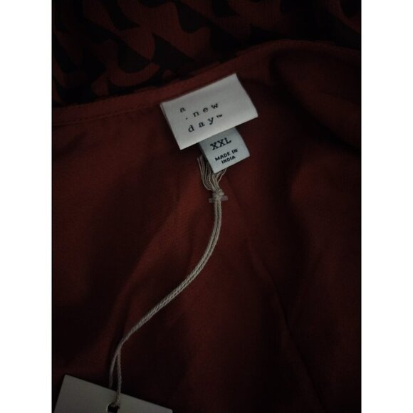 A New Day Womens Brown & Black Long Sleeve Ruched Dress XXL. NWT - Picture 3 of 7